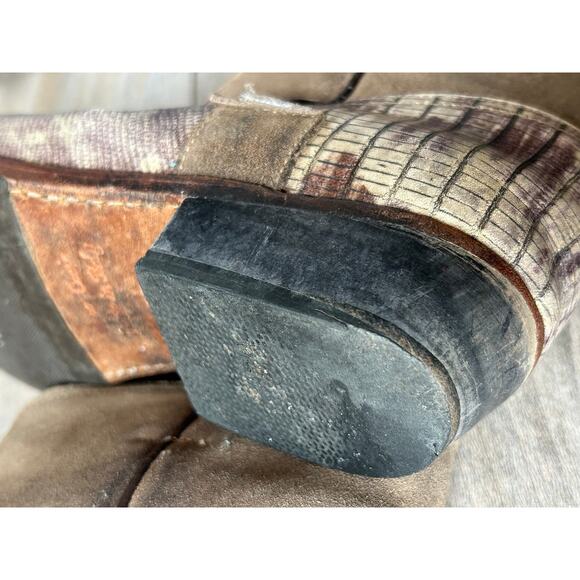 Golden Goose Distressed Western Cowboy Booties Short Boots Brown - Picture 16 of 16